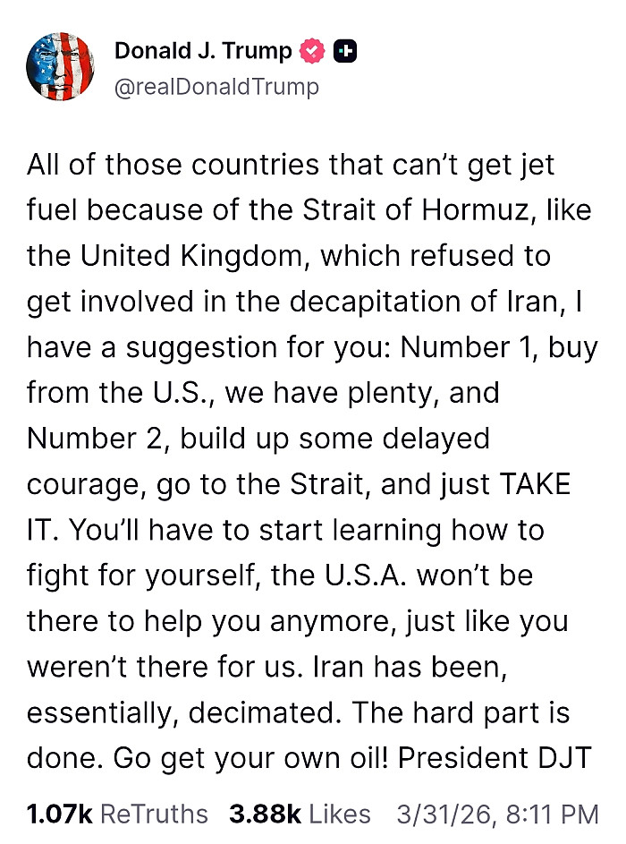 트럼프 : 꼬우면 미국으로부터 석유를 사면 될거 아냐?