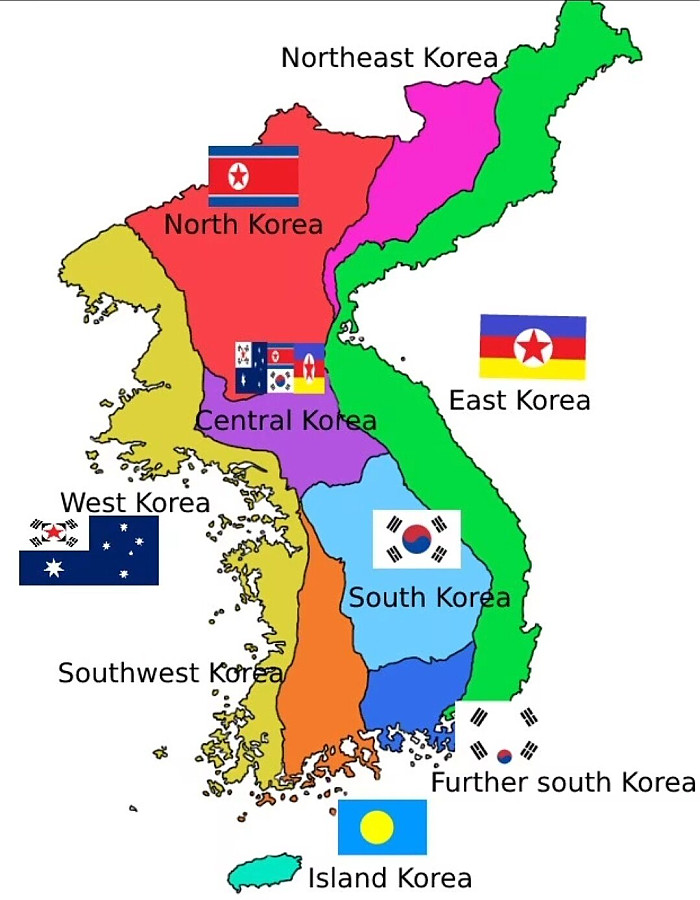 중국 분열 지도에 분노했는지 만든 한반도 분열지도