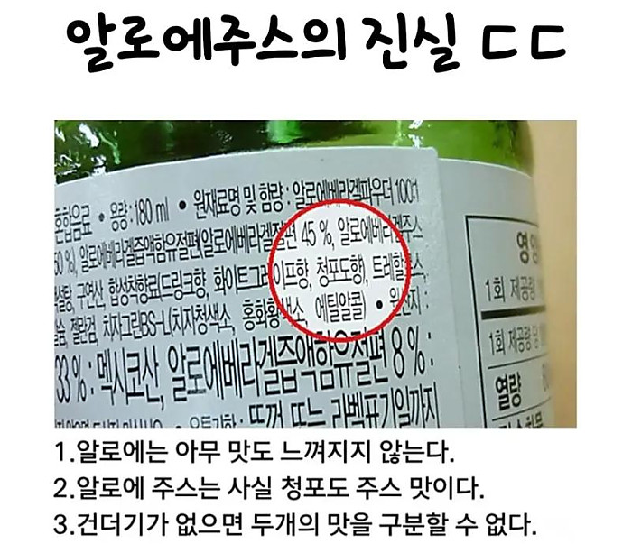 알로에 주스의 진실