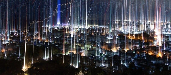 야간 촬영 도중에 삼각대가 넘어져버렸을때 사진