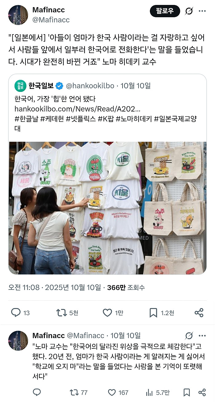 달러진 한국어의 위상